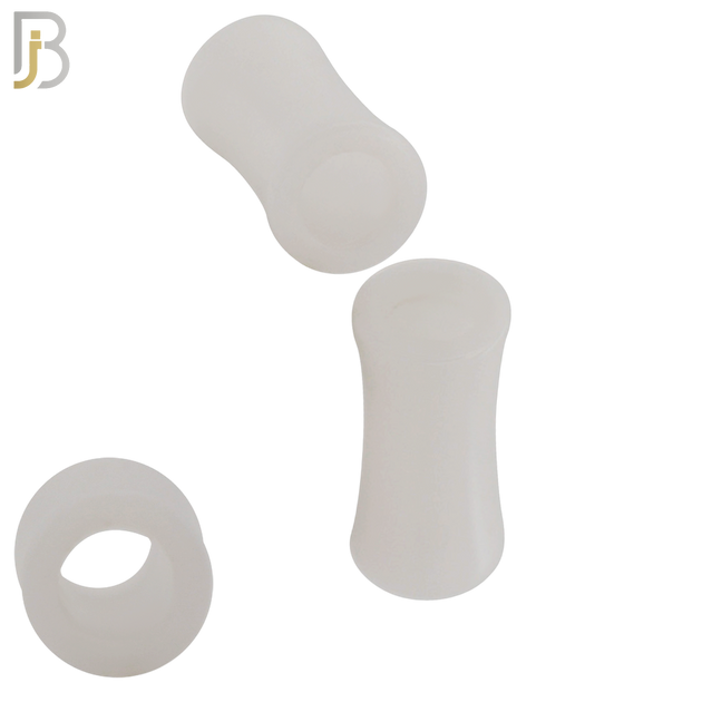 PA02W - White Tunnel Acrylic Double Flare Plug Sold as Pair