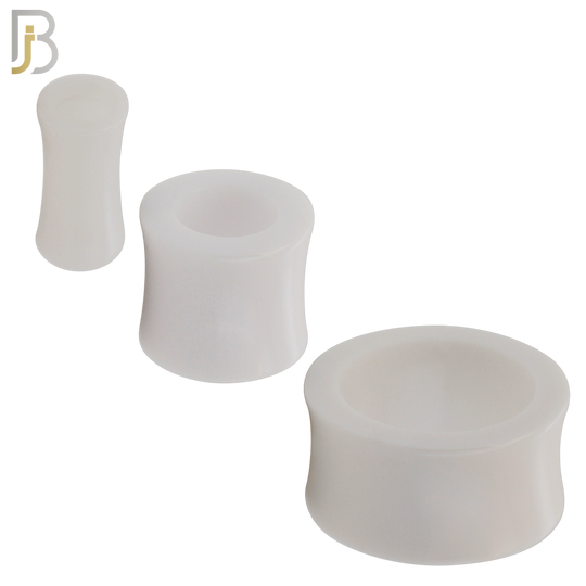 PA02W - White Tunnel Acrylic Double Flare Plug Sold as Pair
