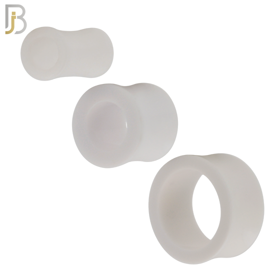 PA02W - White Tunnel Acrylic Double Flare Plug Sold as Pair