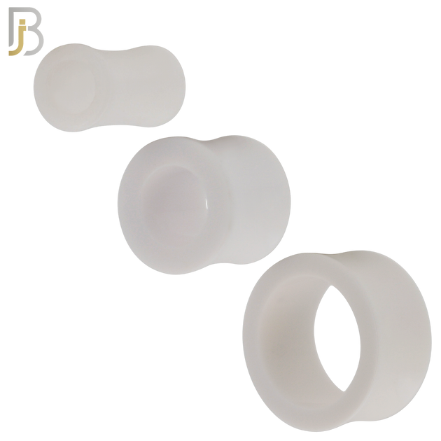 PA02W - White Tunnel Acrylic Double Flare Plug Sold as Pair