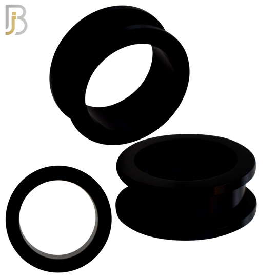 PA08K - BlackTunnel Acrylic Screw On Plug/Gauges Sold as Pair