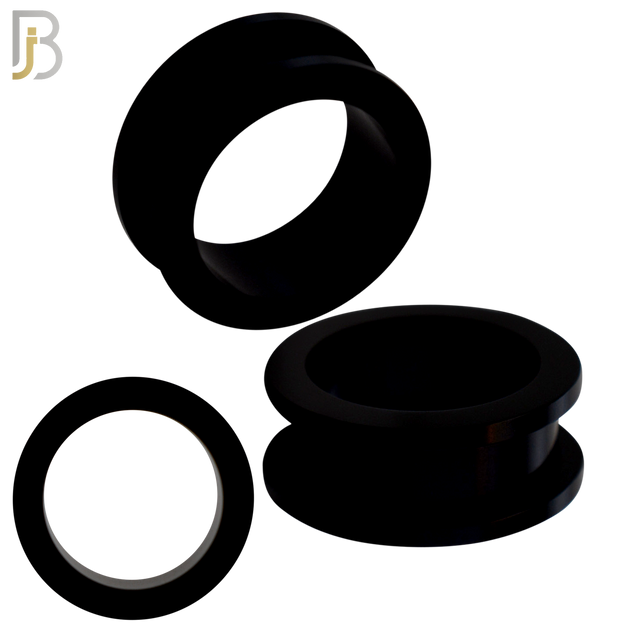 PA08K - BlackTunnel Acrylic Screw On Plug/Gauges Sold as Pair