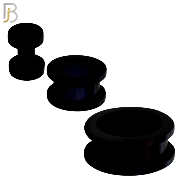 PA08K - BlackTunnel Acrylic Screw On Plug/Gauges Sold as Pair