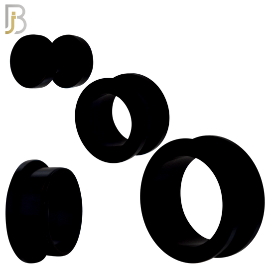 PA08K - BlackTunnel Acrylic Screw On Plug/Gauges Sold as Pair