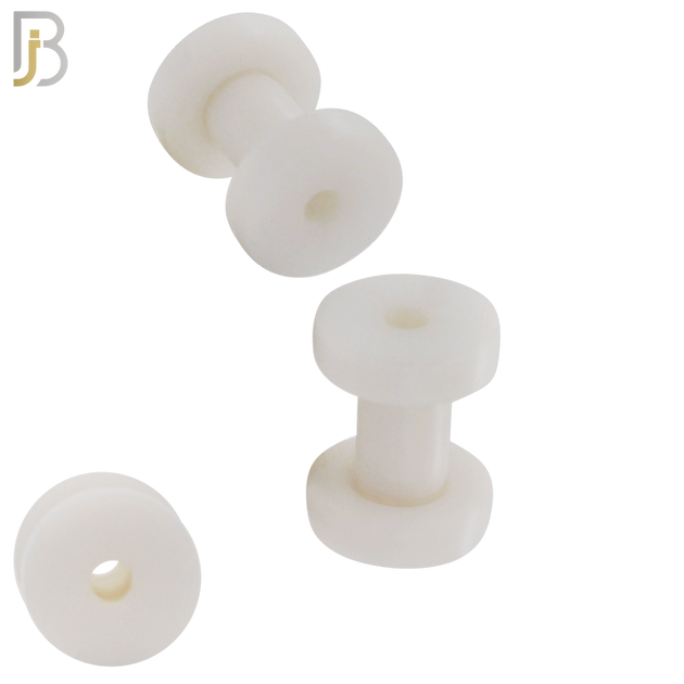 PA08W - White Tunnel Acrylic Screw On Plug/Gauges Sold as Pair