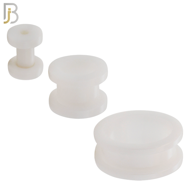 PA08W - White Tunnel Acrylic Screw On Plug/Gauges Sold as Pair