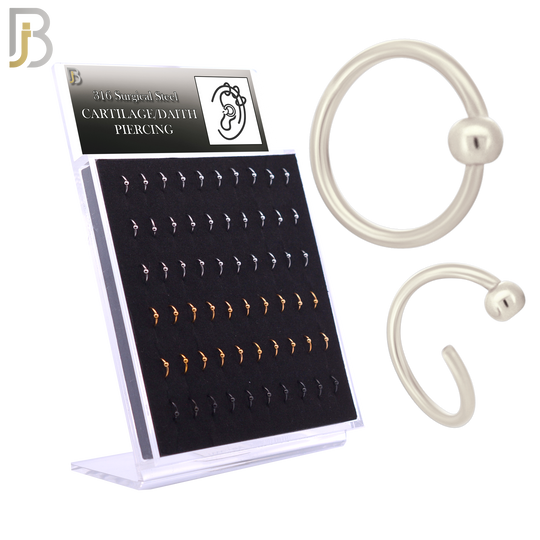 PK-CT03M6 - 316L Surgical Steel Fixed Beads 2mm Hoops Piercing Pack of 60