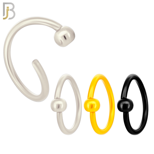 PK-CT03M6 - 316L Surgical Steel Fixed Beads 2mm Hoops Piercing Pack of 60