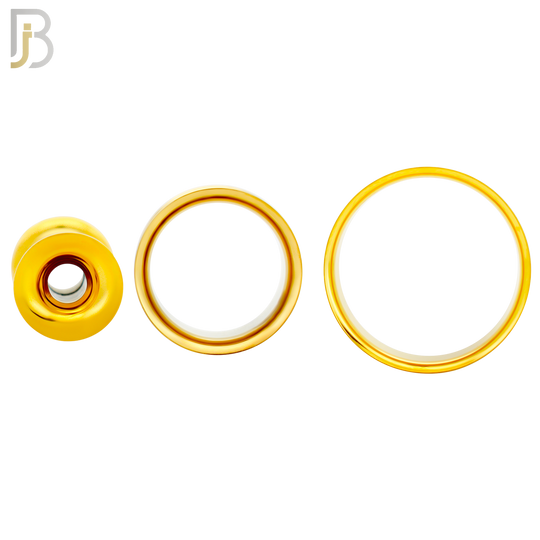PL01G - Gold Plated Surgical Steel Tunnel Plain Double Flare Plug Sold as Pair