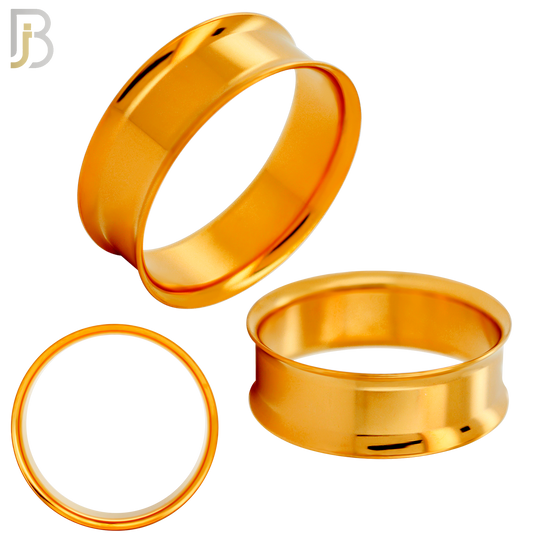 PL01R - Rose Gold Plated Surgical Steel Tunnel Plain Double Flare Plug Sold as Pair