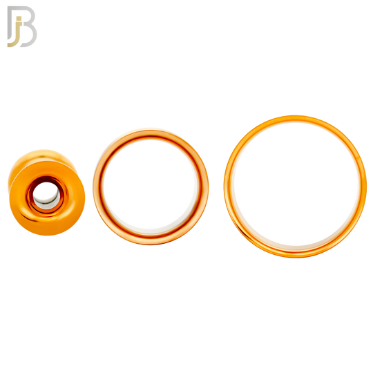 PL01R - Rose Gold Plated Surgical Steel Tunnel Plain Double Flare Plug Sold as Pair