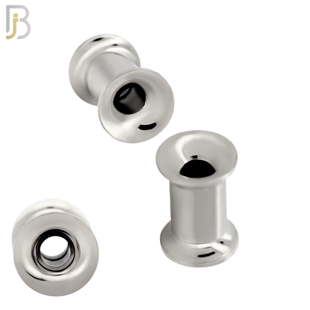 PL01S - Surgical Steel Tunnel Plain Double Flare Plug Sold as Pair