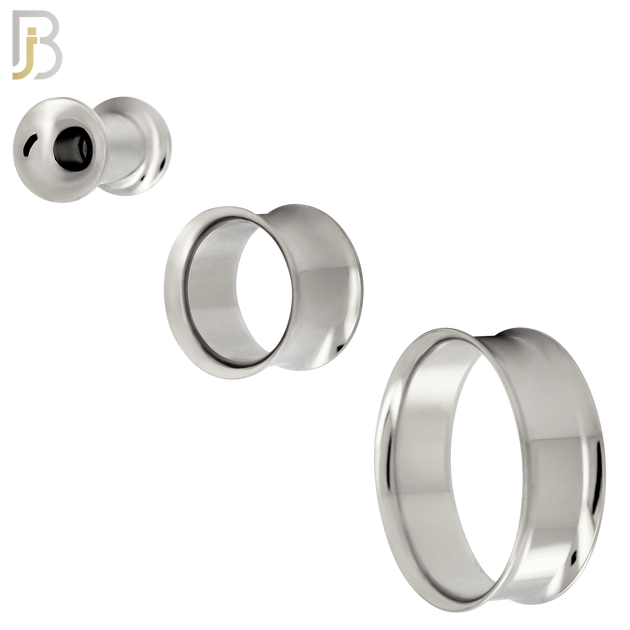 PL01S - Surgical Steel Tunnel Plain Double Flare Plug Sold as Pair