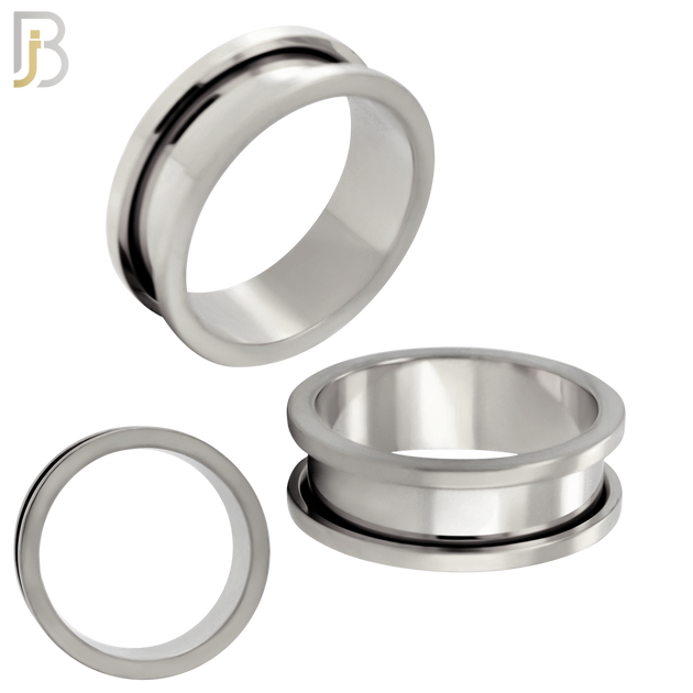 PL03S - Surgical Steel Tunnel Plain Design Screw On Plugs Sold as Pair