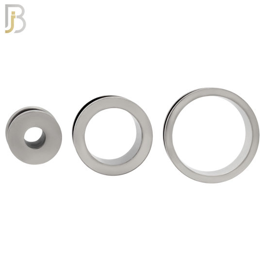 PL03S - Surgical Steel Tunnel Plain Design Screw On Plugs Sold as Pair