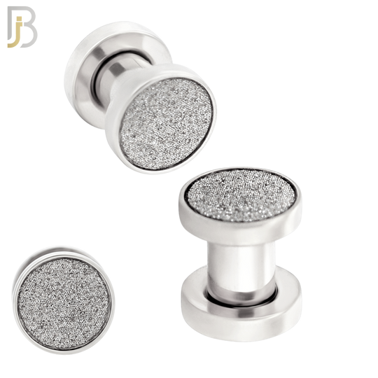 PL32S - Surgical Steel Solid Sandpaper Top Design Screw On Plugs