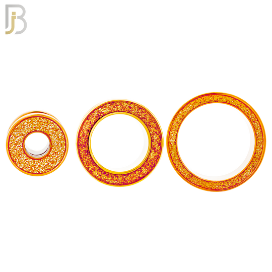 PL33R - Rose Gold Plated Surgical Steel Tunnel Sandpaper Top Design Screw On Plugs Sold as Pair
