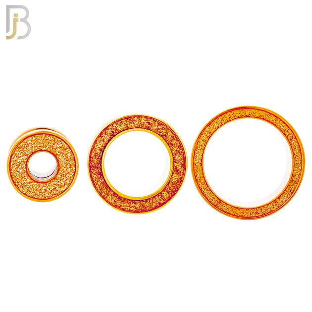 PL33R - Rose Gold Plated Surgical Steel Tunnel Sandpaper Top Design Screw On Plugs Sold as Pair