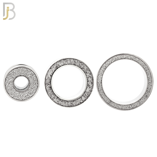 PL33S - Surgical Steel Tunnel Sandpaper Top Design Screw On Plugs Sold as Pair