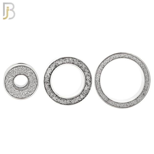 PL33S - Surgical Steel Tunnel Sandpaper Top Design Screw On Plugs Sold as Pair