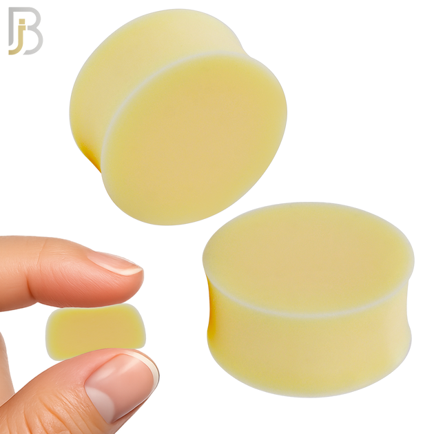 PS01BG - Beige/Skin Color Solid Silicone Double Flare Earring Plug Sold Pair