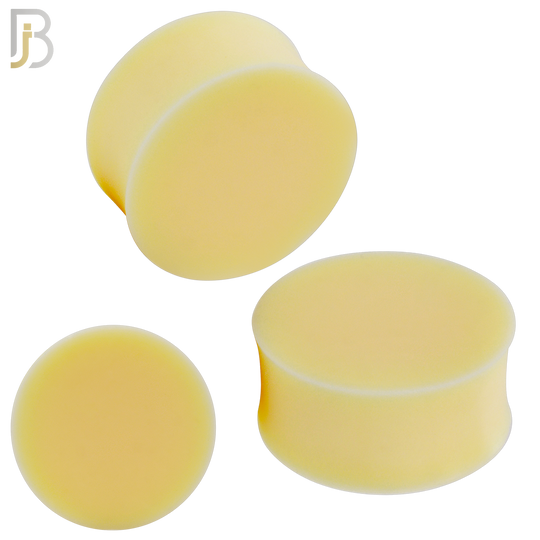 PS01BG - Beige/Skin Color Solid Silicone Double Flare Earring Plug Sold Pair