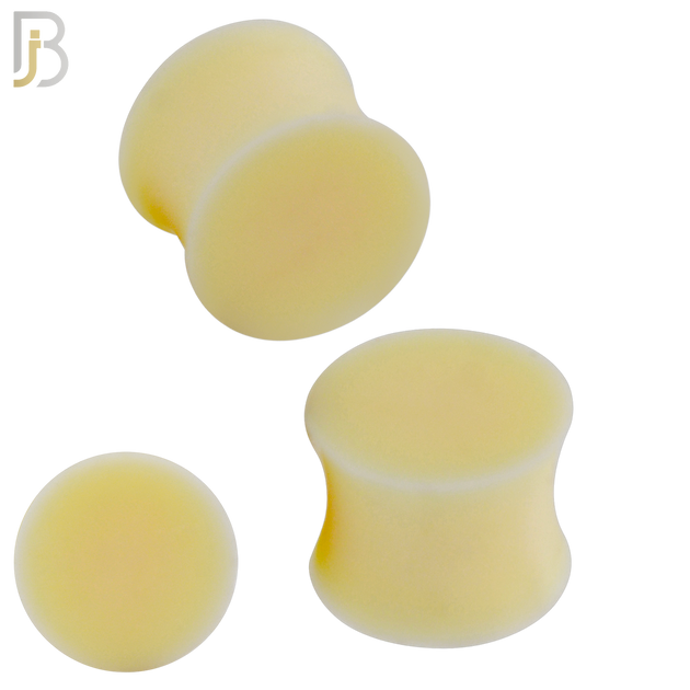 PS01BG - Beige/Skin Color Solid Silicone Double Flare Earring Plug Sold Pair