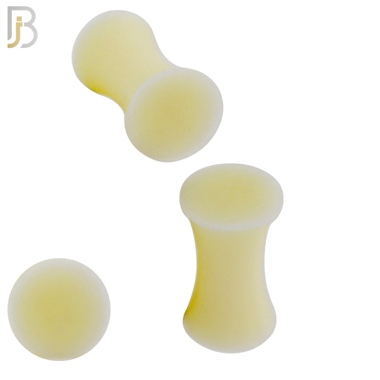 PS01BG - Beige/Skin Color Solid Silicone Double Flare Earring Plug Sold Pair