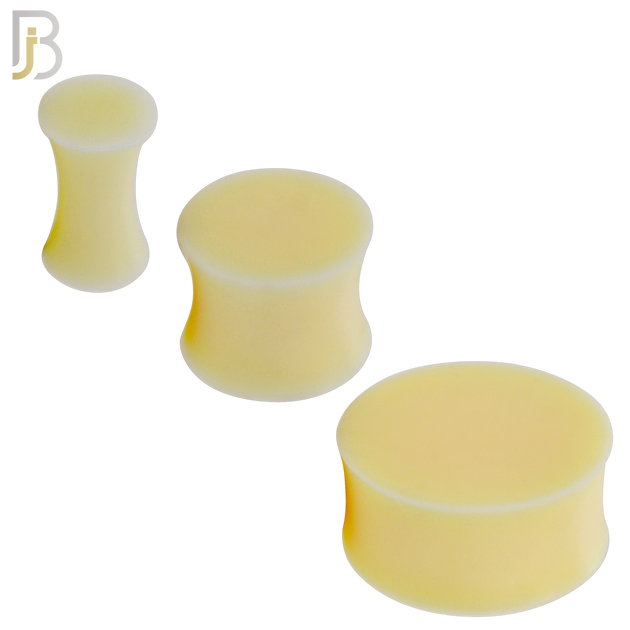 PS01BG - Beige/Skin Color Solid Silicone Double Flare Earring Plug Sold Pair