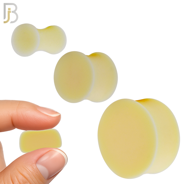 PS01BG - Beige/Skin Color Solid Silicone Double Flare Earring Plug Sold Pair