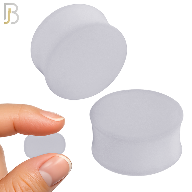 PS01C - Clear Color Solid Silicone Double Flare Earring Plug Sold Pair