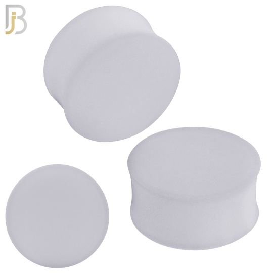 PS01C - Clear Color Solid Silicone Double Flare Earring Plug Sold Pair