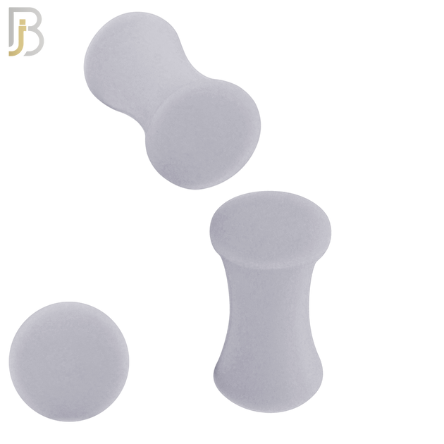 PS01C - Clear Color Solid Silicone Double Flare Earring Plug Sold Pair