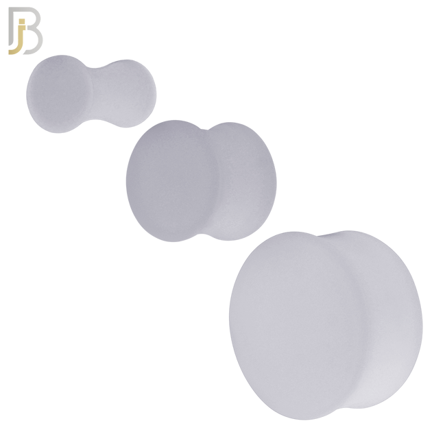 PS01C - Clear Color Solid Silicone Double Flare Earring Plug Sold Pair