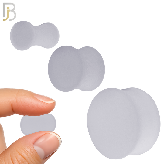 PS01C - Clear Color Solid Silicone Double Flare Earring Plug Sold Pair