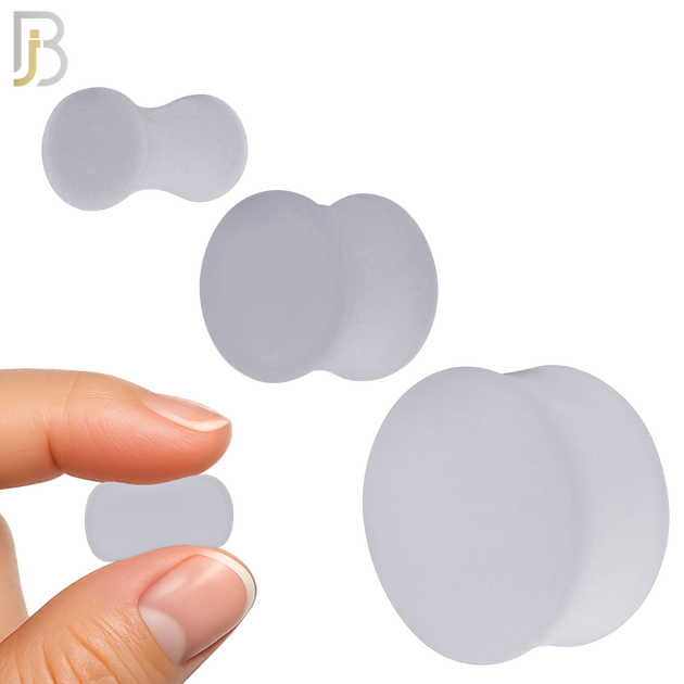 PS01C - Clear Color Solid Silicone Double Flare Earring Plug Sold Pair