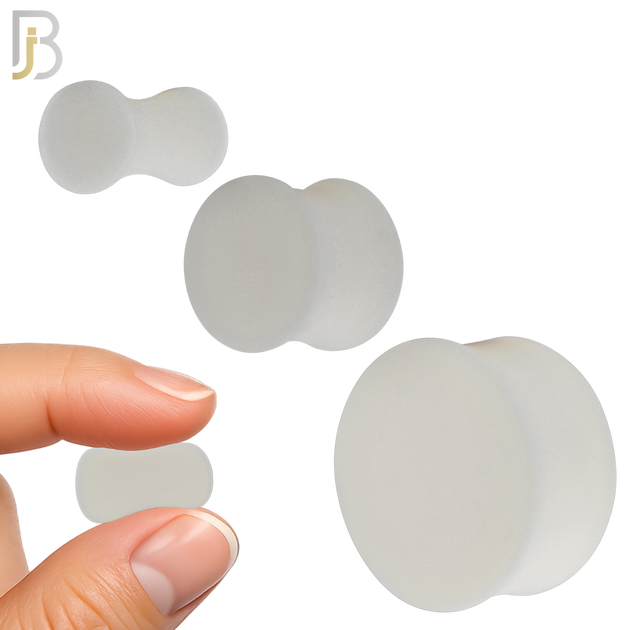 PS01W - White Color Solid Silicone Double Flare Earring Plug Sold Pair