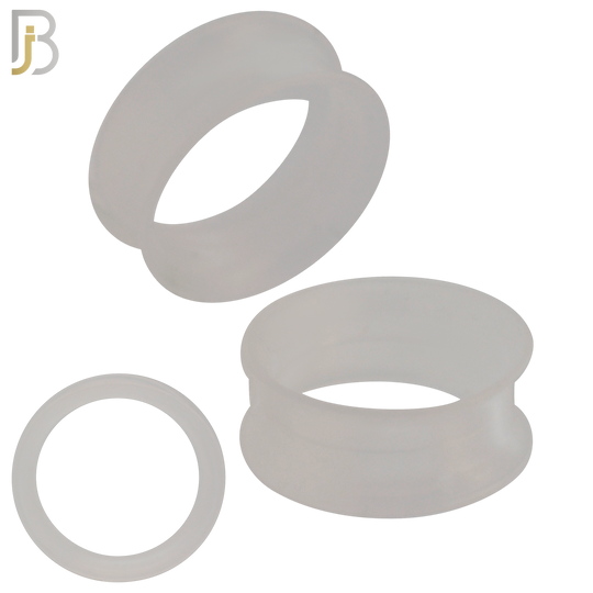 PS04C - Clear Soft Silicone Tunnel Double Flare Plugs Sold as Pair