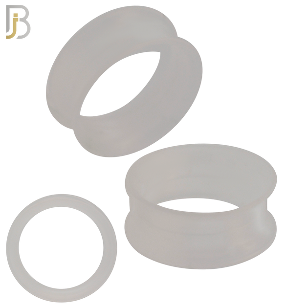 PS04C - Clear Soft Silicone Tunnel Double Flare Plugs Sold as Pair