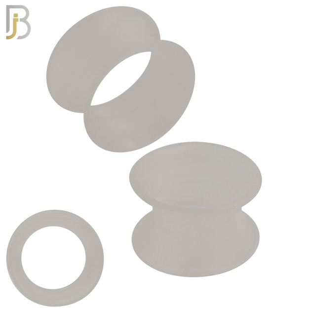 PS04C - Clear Soft Silicone Tunnel Double Flare Plugs Sold as Pair