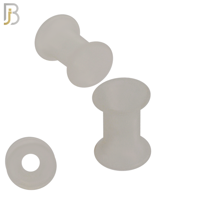 PS04C - Clear Soft Silicone Tunnel Double Flare Plugs Sold as Pair