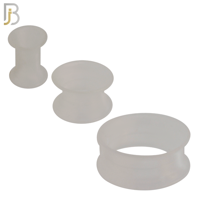 PS04C - Clear Soft Silicone Tunnel Double Flare Plugs Sold as Pair