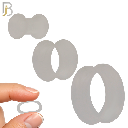 PS04C - Clear Soft Silicone Tunnel Double Flare Plugs Sold as Pair