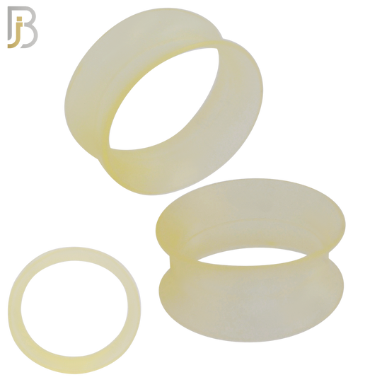 PS04S - Skin Color Soft Silicone Tunnel Double Flare Plugs Pair