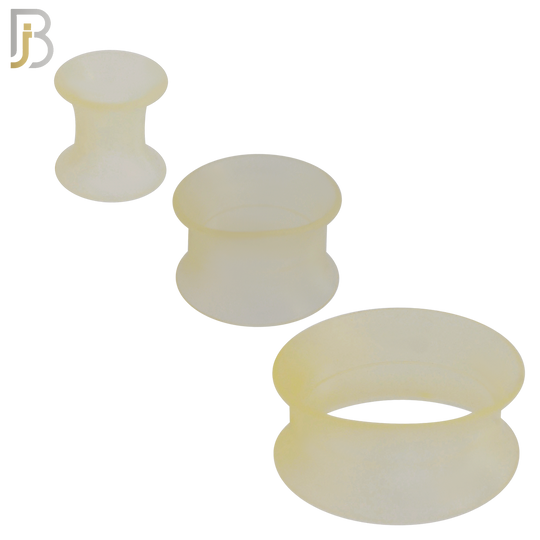 PS04S - Skin Color Soft Silicone Tunnel Double Flare Plugs Pair