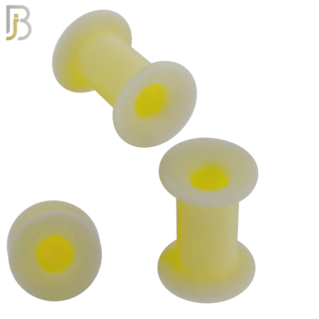 PS07BG -  Beige Color Hard Silicone Double Flare Plugs Pair