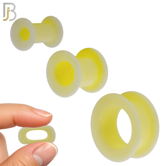 PS07BG -  Beige Color Hard Silicone Double Flare Plugs Pair