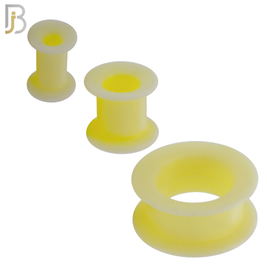 PS07BG -  Beige Color Hard Silicone Double Flare Plugs Pair
