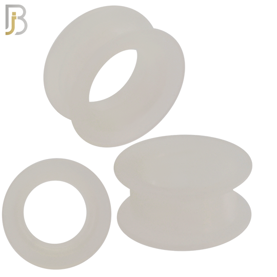 PS07C - Clear Color Hard Silicone Double Flare Plugs Pair