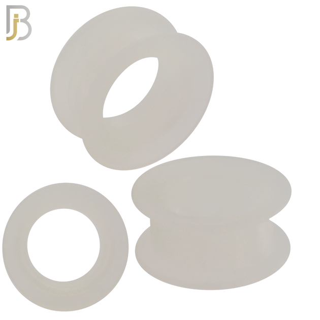 PS07C - Clear Color Hard Silicone Double Flare Plugs Pair